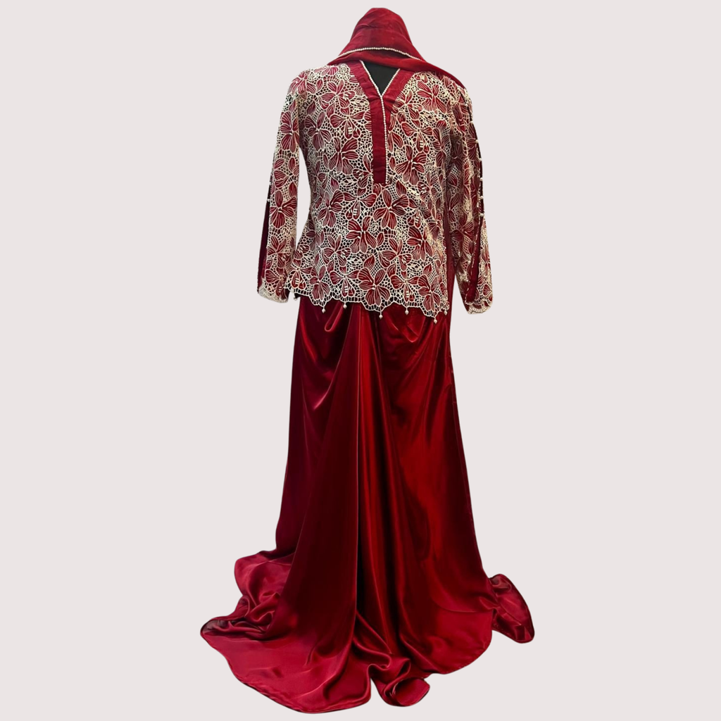 AKS Embroidered Karandi stitched 3Pc Suit D-1A