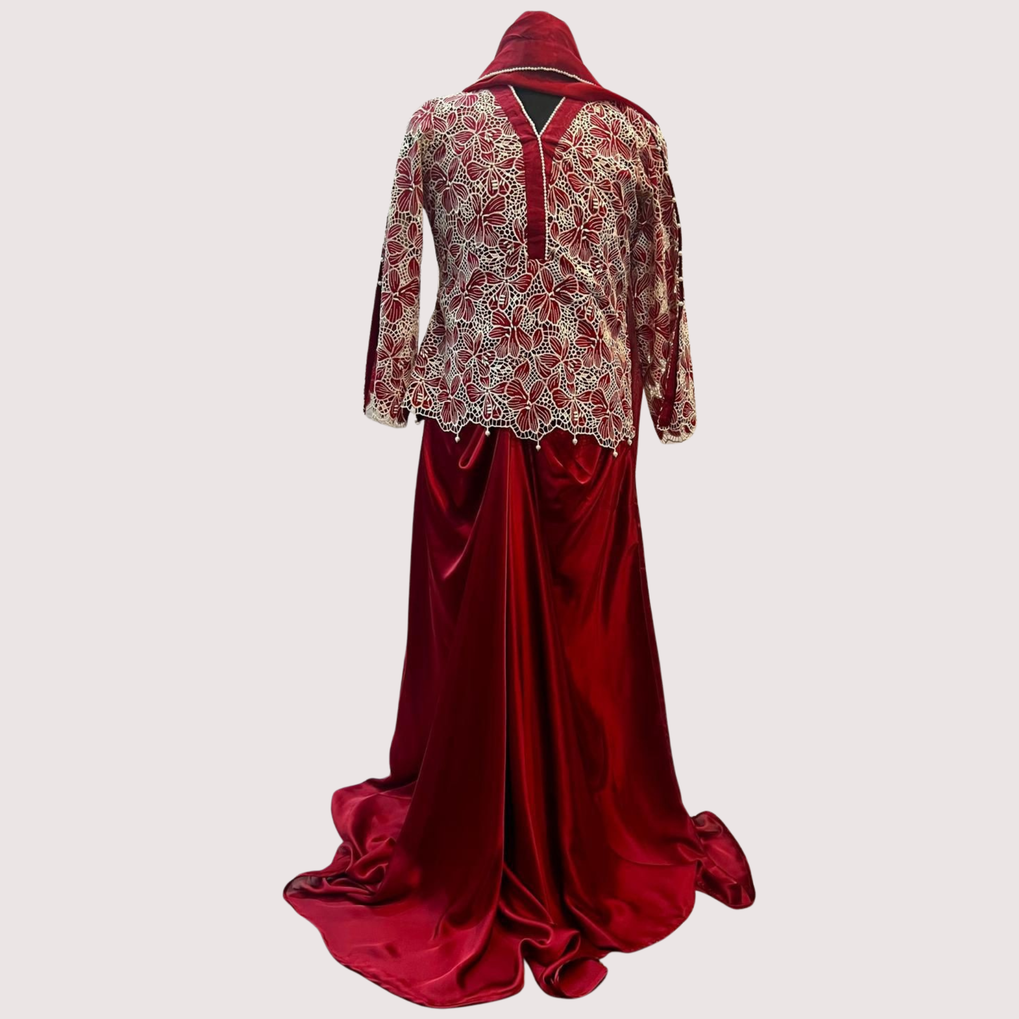 AKS Embroidered Karandi stitched 3Pc Suit D-1A